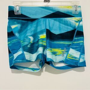 Reebok Women's Abstract Blue Biker Shorts Size Small